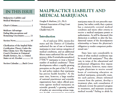 Malpractice Liability and Medical Marijuana