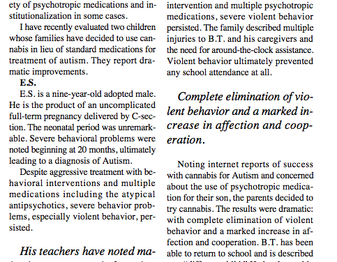 Cannabis Treatment in Childhood Autism: 2 Case Reports