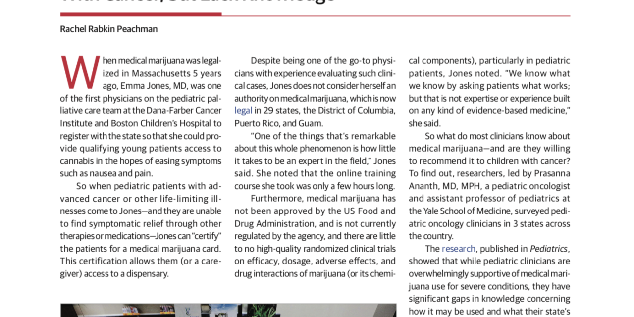 JAMA Misstates Federal Law re Cannabis Approvals